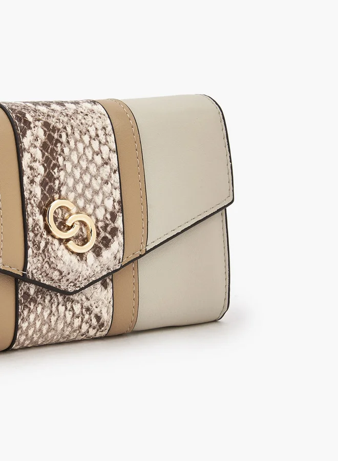 Celeste IVORY Textured Wallet With Snap Button Closure for Women | Best Price UAE